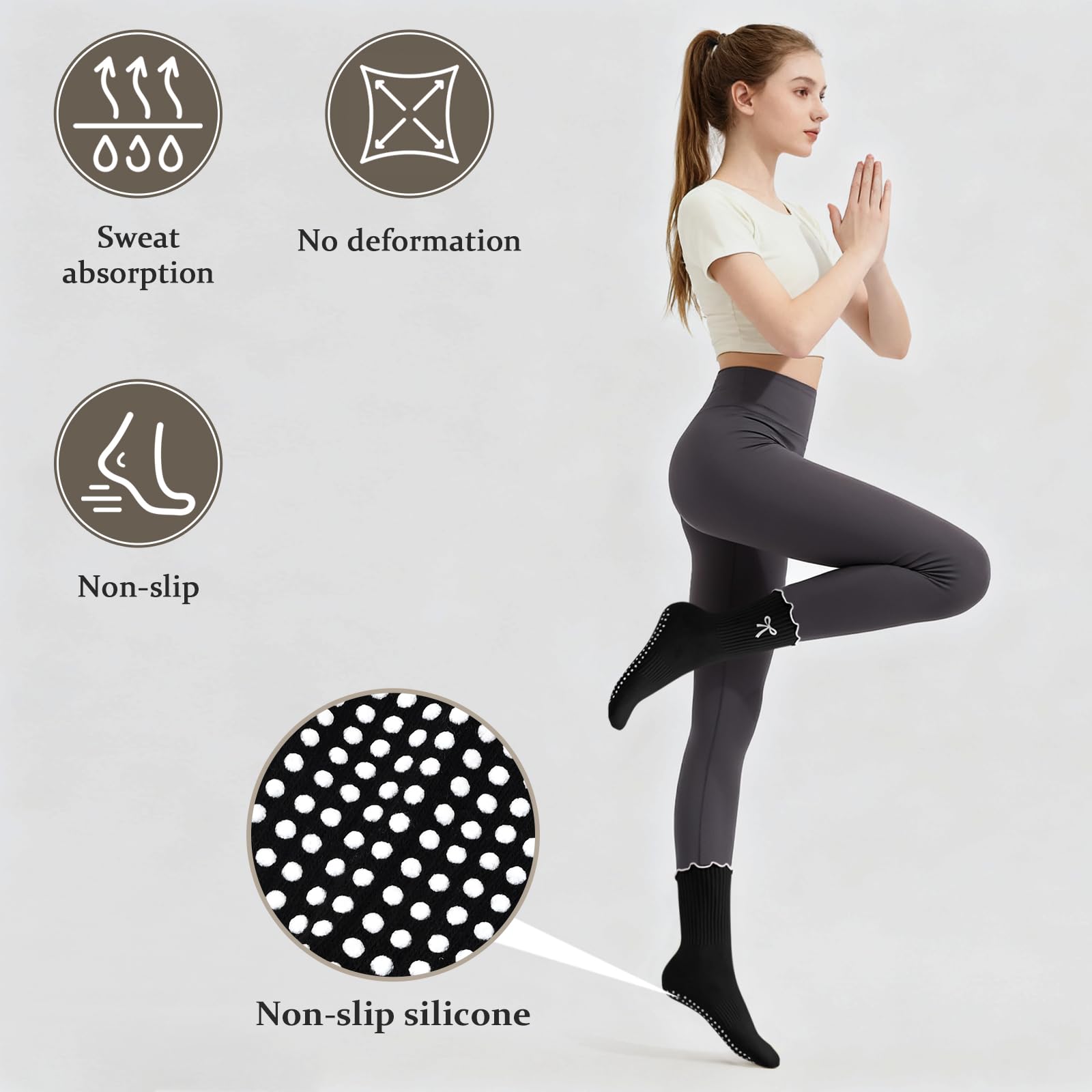 Non-Slip Grip Pilates Socks Co - огляд і ціна Youtube Yoga Pilates